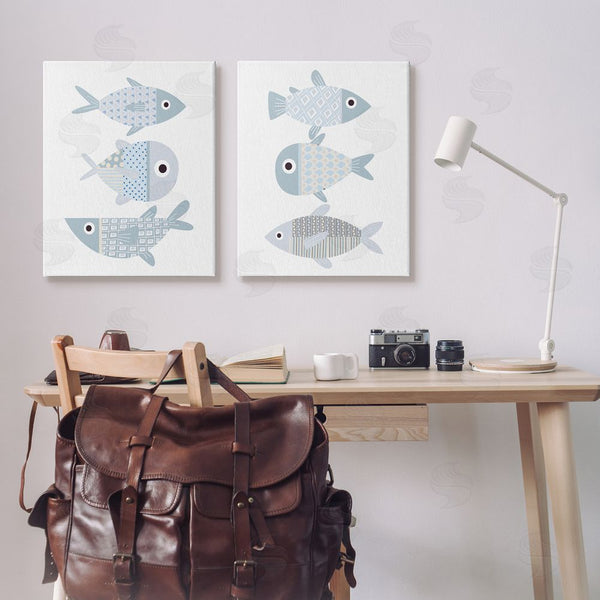 Stupell Industries Kim Allen | Whimsical Blue Patterned Fish Wall Art