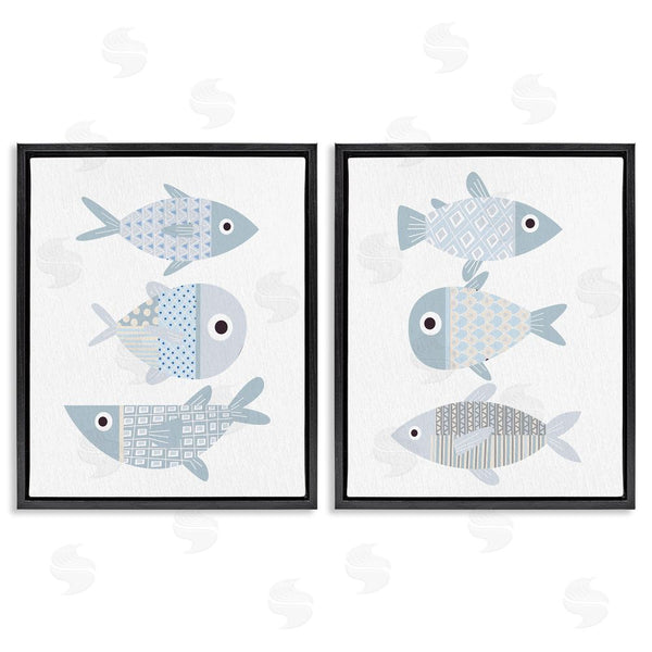 Stupell Industries Kim Allen | Whimsical Blue Patterned Fish Wall Art