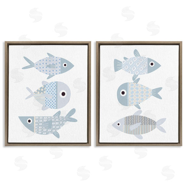 Stupell Industries Kim Allen | Whimsical Blue Patterned Fish Wall Art