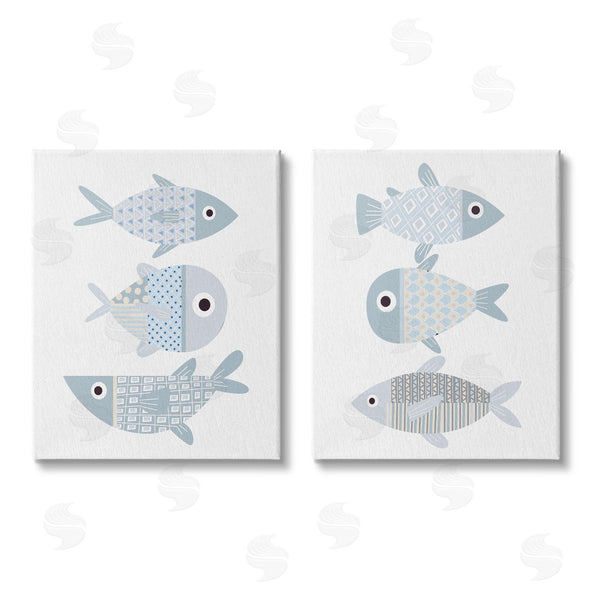stupell industries Kim Allen | Whimsical Blue Patterned Fish Wall Art