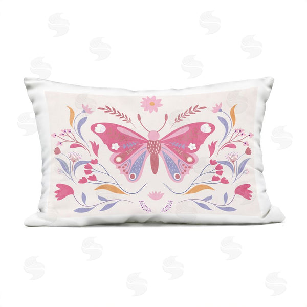 Stupell Industries Kim Allen | Whimsical Folk Butterfly Throw Pillow
