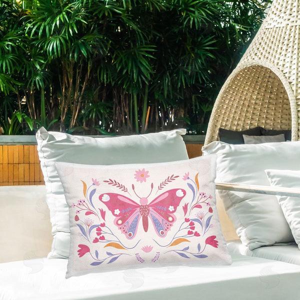 Stupell Industries Kim Allen | Whimsical Folk Butterfly Throw Pillow