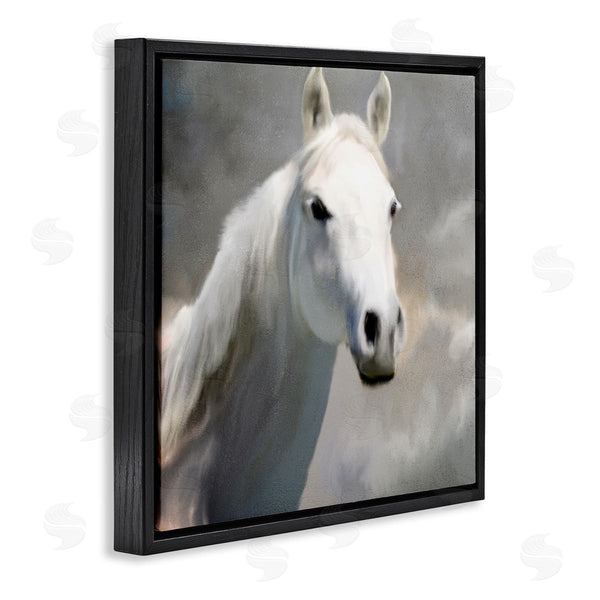Stupell Industries Kim Allen | White Horse Portrait Painting