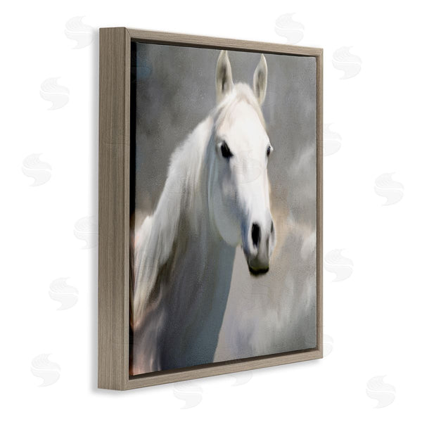Stupell Industries Kim Allen | White Horse Portrait Painting