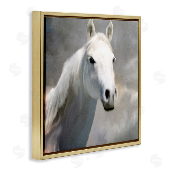 Stupell Industries Kim Allen | White Horse Portrait Painting