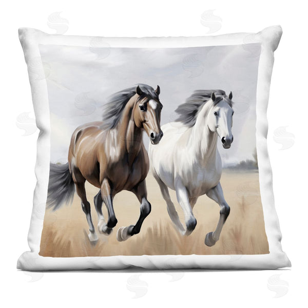 stupell industries Kim Allen | Wild Run Horse Field Printed Throw Pillow