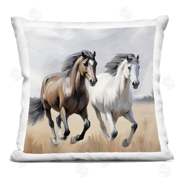stupell industries Kim Allen | Wild Run Twin Horses Throw Pillow