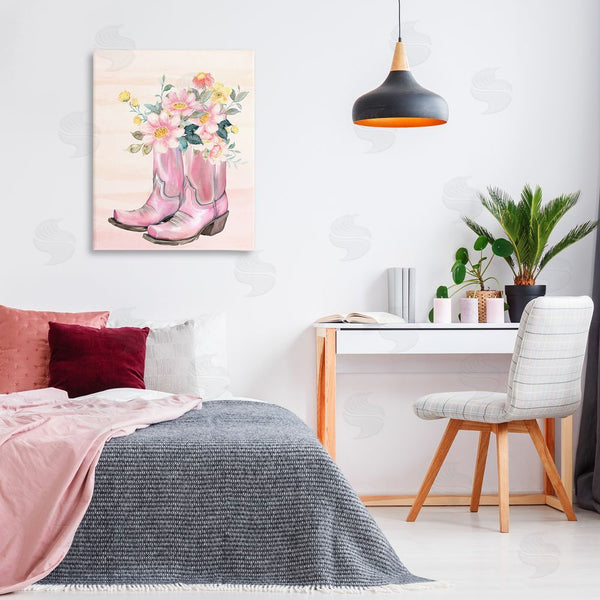 Stupell Industries Kim Allen | Wildflower Floral Boots Wall Art