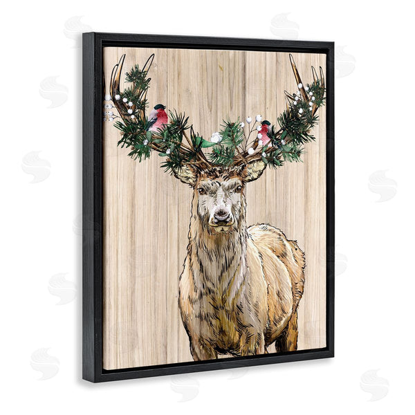 Stupell Industries Kim Allen | Winter Fir & Deer Antlers Wall Art