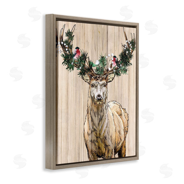 Stupell Industries Kim Allen | Winter Fir & Deer Antlers Wall Art