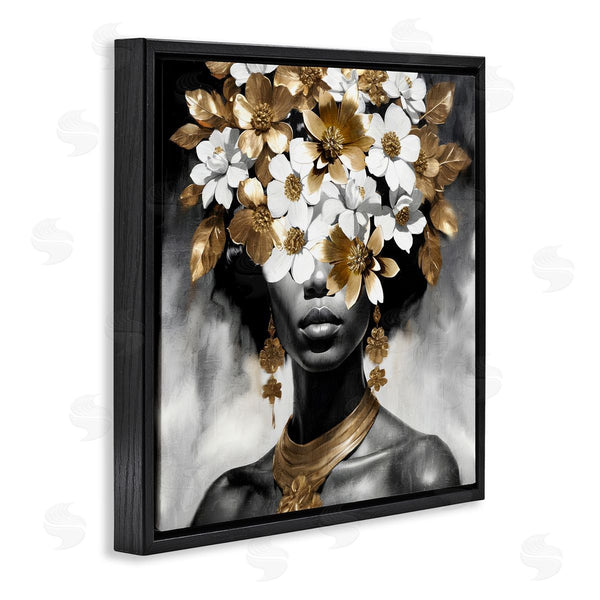 Stupell Industries Kim Allen | Woman & Gold Flowers Wall Art