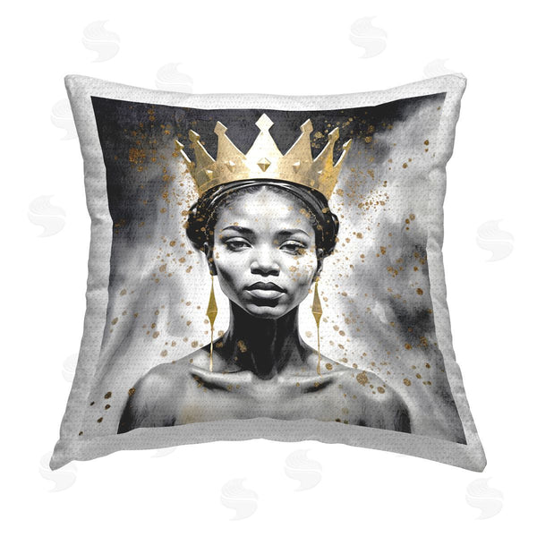 Stupell Industries Kim Allen | Woman In Crown Gazing Printed Throw Pillow
