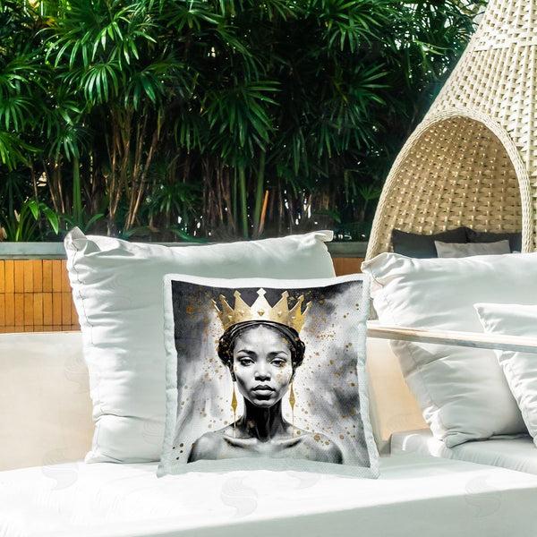 Stupell Industries Kim Allen | Woman In Crown Gazing Printed Throw Pillow