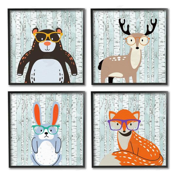 Stupell Industries Kim Allen | Woodland Animals In Glasses Wall Art