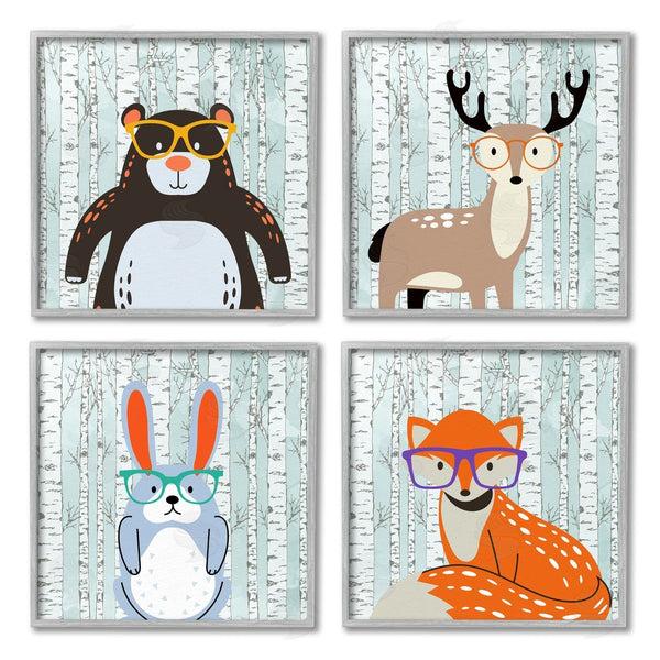 Stupell Industries Kim Allen | Woodland Animals In Glasses Wall Art