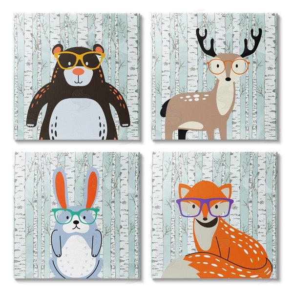 stupell industries Kim Allen | Woodland Animals in Glasses Wall Art