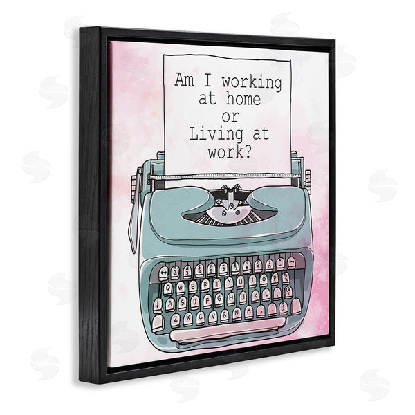 Stupell Industries Kim Allen | Working At Home Phrase Sassy Typewriter Over Pink Wall Art