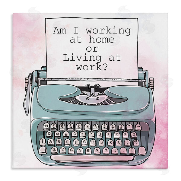 stupell industries Kim Allen | Working at Home Phrase Sassy Typewriter Over Pink Wall Art