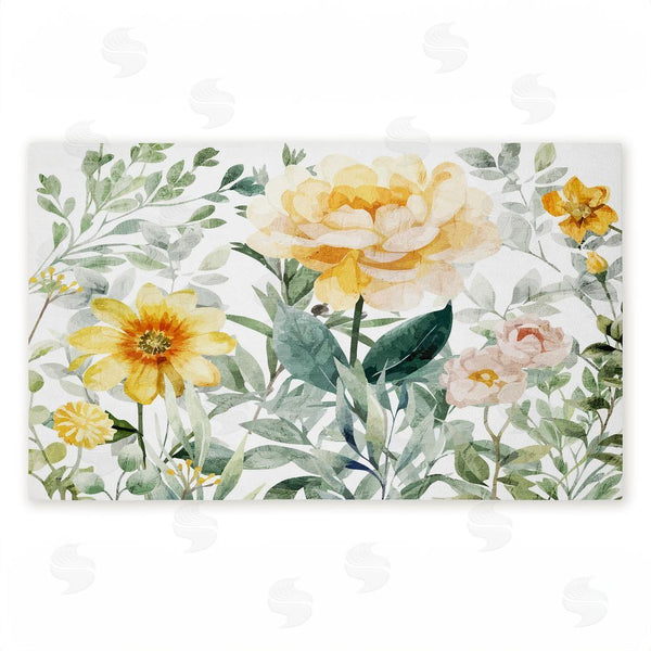 stupell industries Kim Allen | Yellow Flower Garden Non-Woven Door Mat