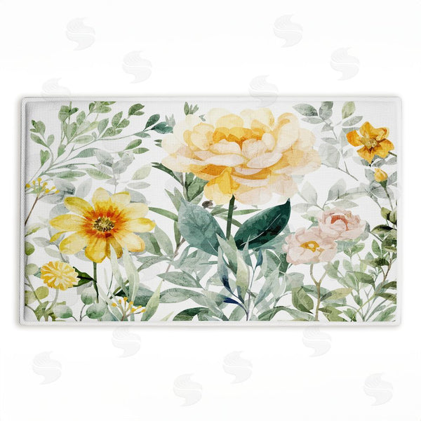 stupell industries Kim Allen | Yellow Flower Garden Plush Bath Mat