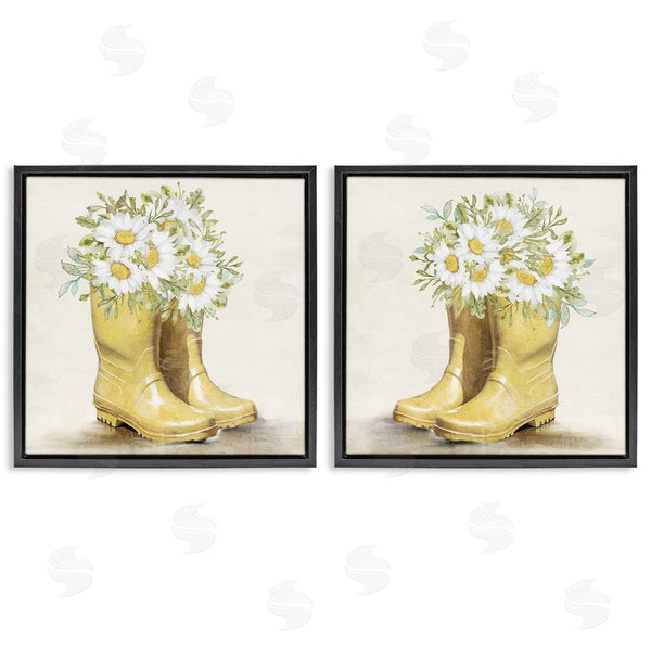 Stupell Industries Kim Allen | Yellow Garden Boots Daisies Wall Art