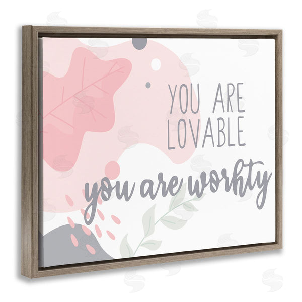Stupell Industries Kim Allen | You Are Loveable Abstract Pink Nature