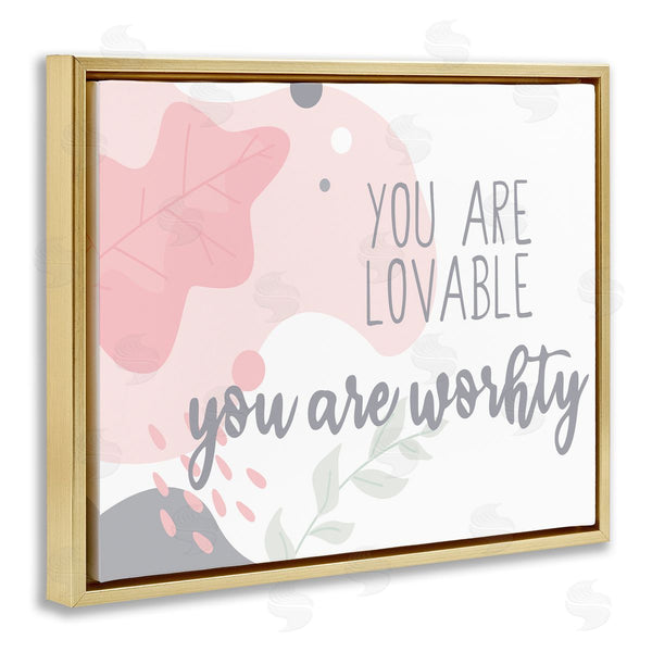 Stupell Industries Kim Allen | You Are Loveable Abstract Pink Nature