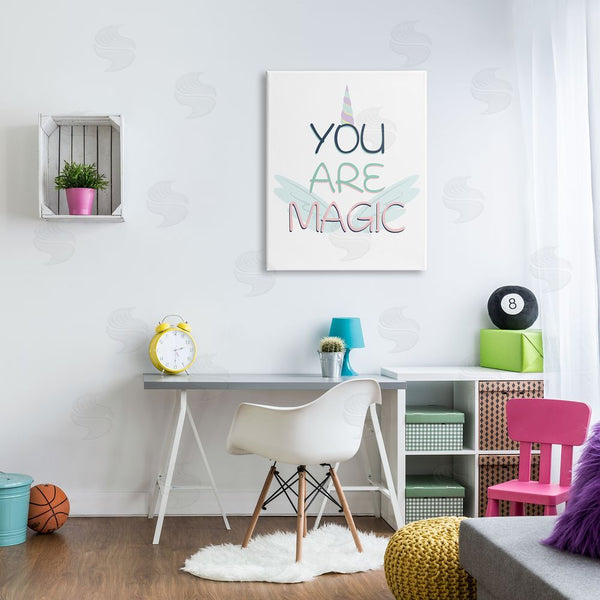 Stupell Industries Kim Allen | You Are Magic Sentiment Unicorn Horn And Wings Wall Art