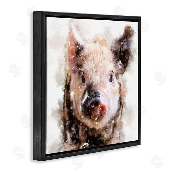 Stupell Industries Kim Curinga | Baby Pig Face Abstract Portrait Wall Art