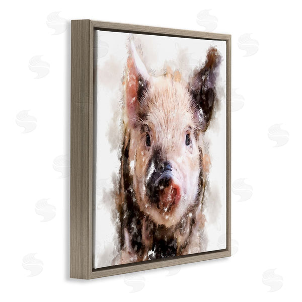 Stupell Industries Kim Curinga | Baby Pig Face Abstract Portrait Wall Art