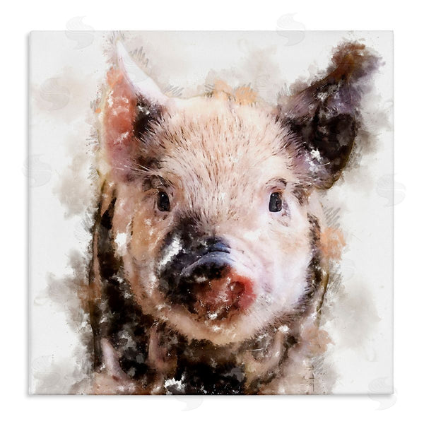 stupell industries Kim Curinga | Baby Pig Face Abstract Portrait Wall Art