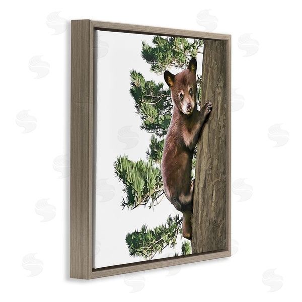 Stupell Industries Kim Curinga | Bear Cub Climbing Tree Nature Wall Art