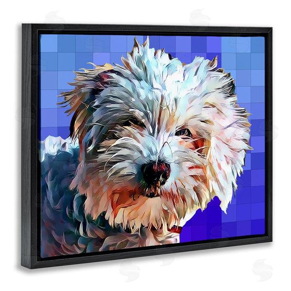 Stupell Industries Kim Curinga | Bichon Puppy Blue Pattern