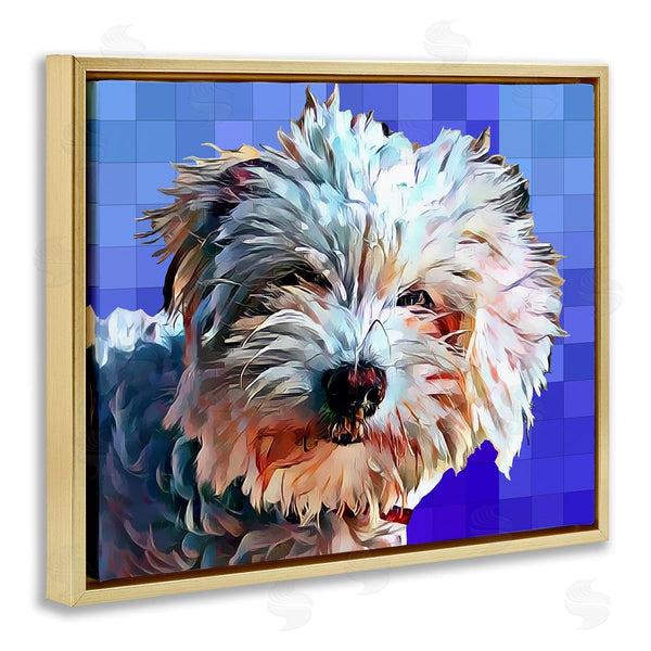 Stupell Industries Kim Curinga | Bichon Puppy Blue Pattern