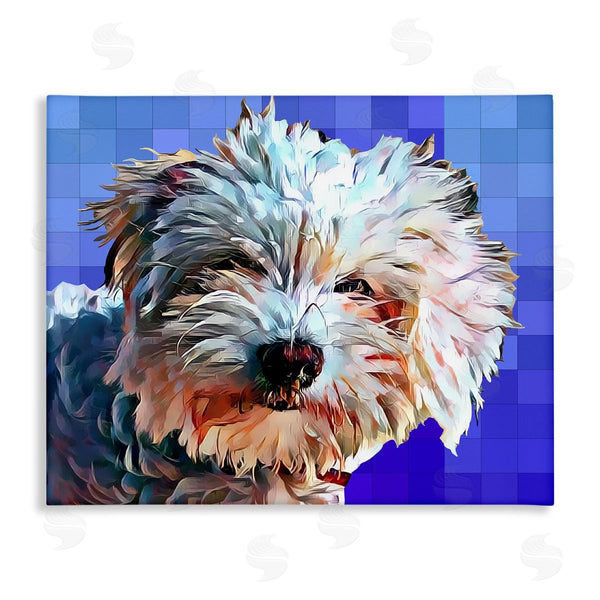 stupell industries Kim Curinga | Bichon Puppy Blue Pattern