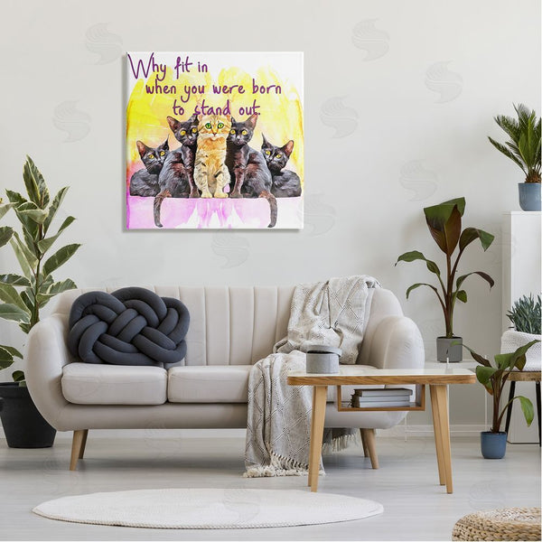 Stupell Industries Kim Curinga | Born To Stand Out Cats Pet Phrase Wall Art