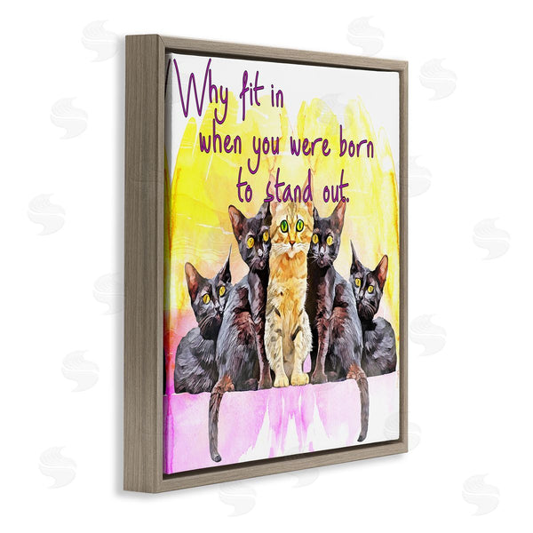 Stupell Industries Kim Curinga | Born To Stand Out Cats Pet Phrase Wall Art