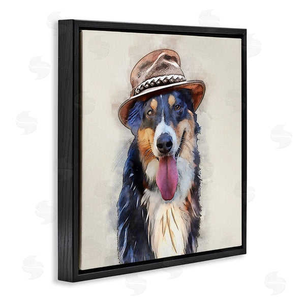Stupell Industries Kim Curinga | Collie Dog Brown Hat Pet Wall Art
