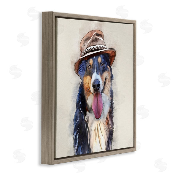 Stupell Industries Kim Curinga | Collie Dog Brown Hat Pet Wall Art