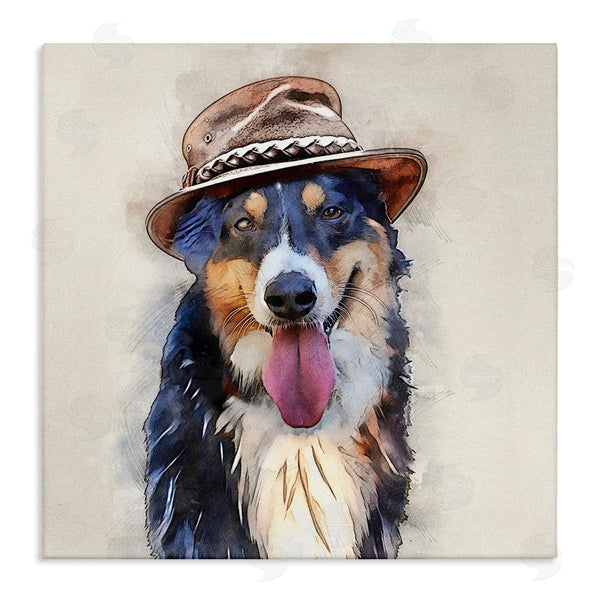 stupell industries Kim Curinga | Collie Dog Brown Hat Pet Wall Art