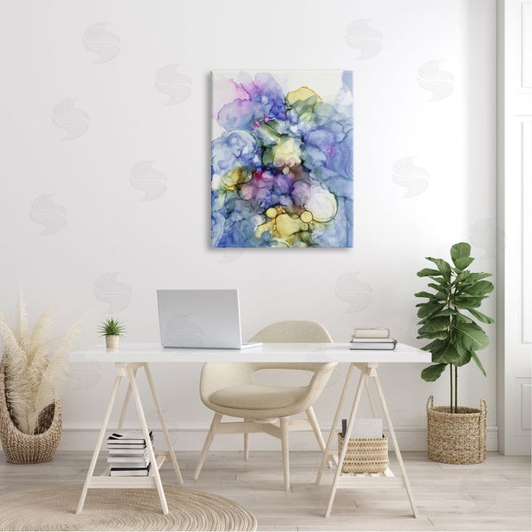 Stupell Industries Kim Curinga | Contemporary Bold Abstract Watercolor Painting Cool Tones Wall Art