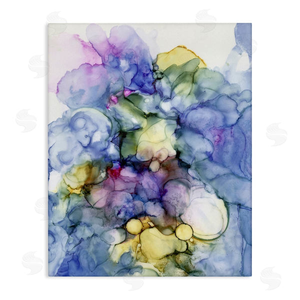 stupell industries Kim Curinga | Contemporary Bold Abstract Watercolor Painting Cool Tones Wall Art