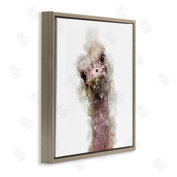 Stupell Industries Kim Curinga | Curious Ostrich Face Portrait Wall Art