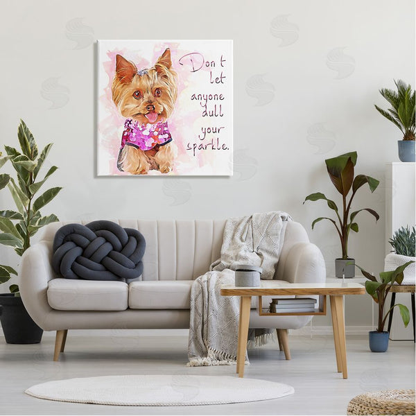 Stupell Industries Kim Curinga | Don't Let Anyone Dull Your Sparkle Yorkie Wall Art