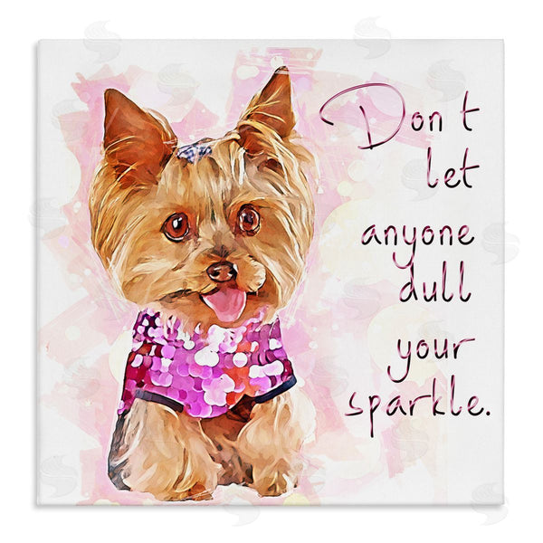 stupell industries Kim Curinga | Don't Let Anyone Dull Your Sparkle Yorkie Wall Art