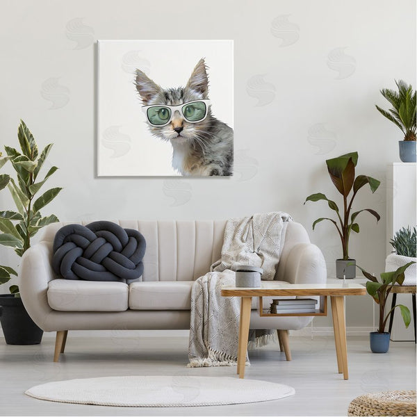 Stupell Industries Kim Curinga | Fun Cat Sunglasses Portrait Wall Art