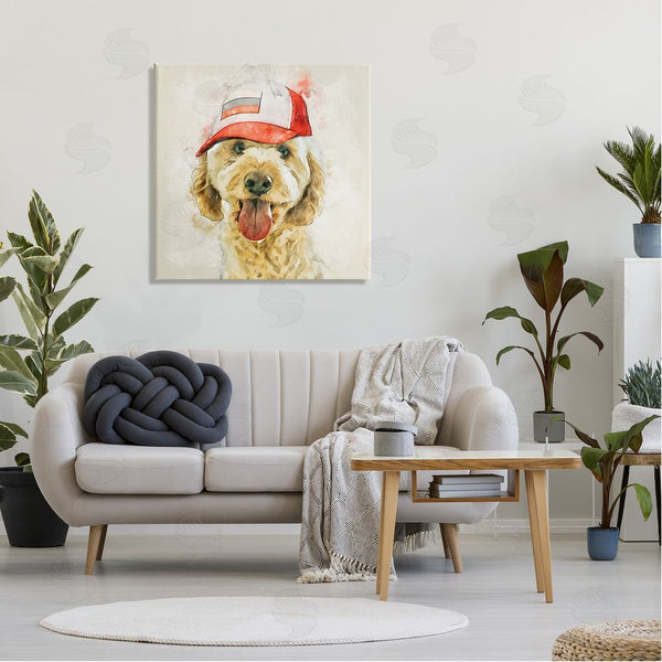 Stupell Industries Kim Curinga | Fun Dog Flag Stripes Hat Wall Art