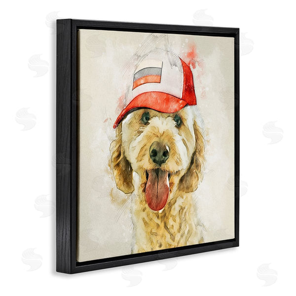 Stupell Industries Kim Curinga | Fun Dog Flag Stripes Hat Wall Art
