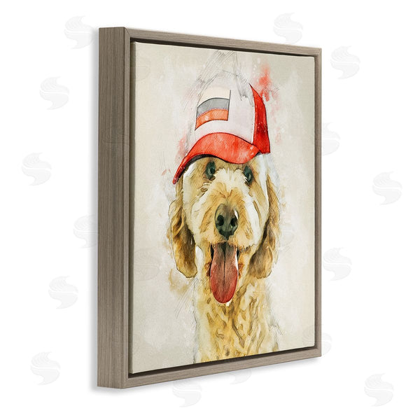 Stupell Industries Kim Curinga | Fun Dog Flag Stripes Hat Wall Art