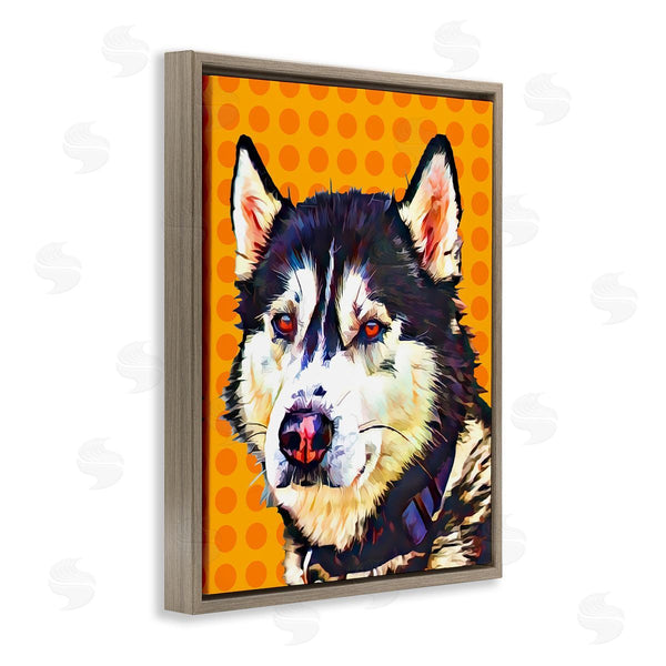 Stupell Industries Kim Curinga | Husky Dog Orange Pop Art